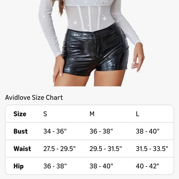 Sheer With Rhinestone Long Sleeve Bodysuit - Picture 6 of 7